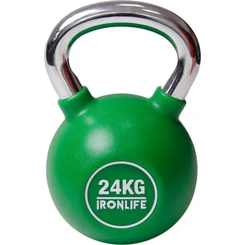 Kettlebell urethanový IRONLIFE 24 kg, ZELENÝ