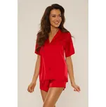 Krátké saténové pyžamo Cordelia červené L