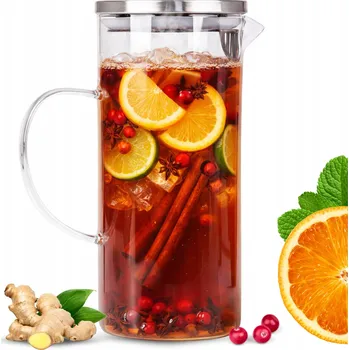 ŽÁRUVZDORNÁ KONVICE SE SÍTKEM NA KÁVU, ČAJ A NÁPOJE, SKLENĚNÁ 1,4L