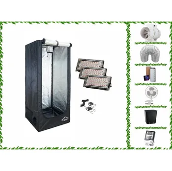 Pěstební box EconomyGrow: kompletní pěstební set Pure Tent LITE 60x60x140 + (3pack) modulový reflektor