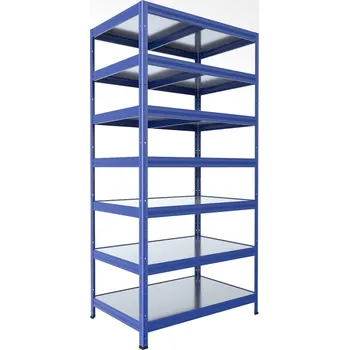 regál Regál do domácnosti Biedrax 35 x 75 x 240 cm, modrý, 7 polic plech zinek, nosnost 150 kg na polici