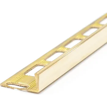 Stavební profil Lišta ukončovací schodová L 10mm / 2,5m leštěná mosaz (Mosaz "L" 10mm / 2,5m leštěný )