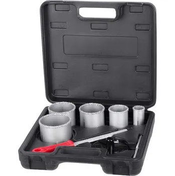 Fréza Strend Pro 420013 Sada fréz s unášečem HT01-6008, 33-53-67-73-83 mm, diamantové korunky s pilníkem