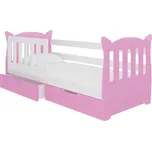 ADRK Dětská postel Lena včetně roštu a matrací Zvolte variantu: Bílá + růžová