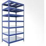 Regál do domácnosti Biedrax 45 x 120 x 240 cm, modrý, 7 polic plech zinek, nosnost 150 kg na polici
