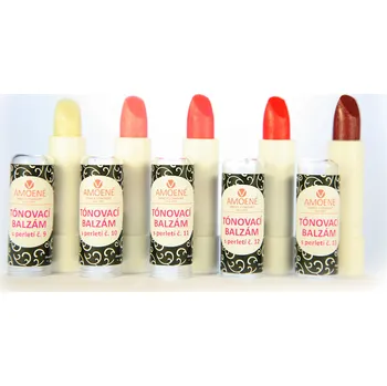 Péče o rty Amoene Luxusní balzám na rty se třpytkami, vůně višeň, č.12 - růžovočervená, 4,2g