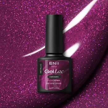Lak na nehty ENII NAILS Gel lak Ceramic 213 Wine Spark - gelový lak bez HEMA, 10 ml