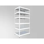 Regál na šanony Biedrax 60 x 90 x 210 cm, bílý, 6 polic plech zinek, nosnost 150 kg na polici