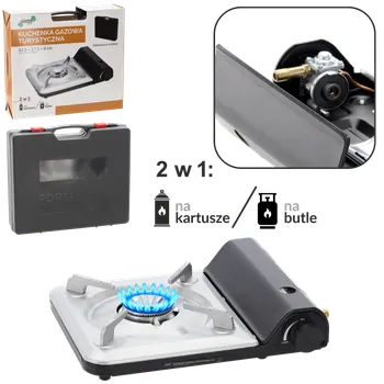 Outdoor vaření Plynový turistický vařič 2v1 na kartuše/láhve 3,5 kW *8609