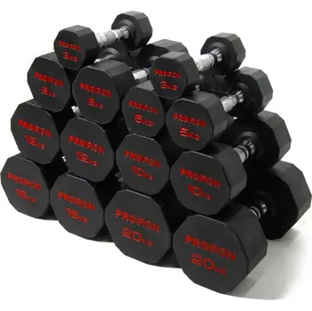 Sport Pogumované jednoruční činky PROIRON 3 - 20 kg (7 párů)