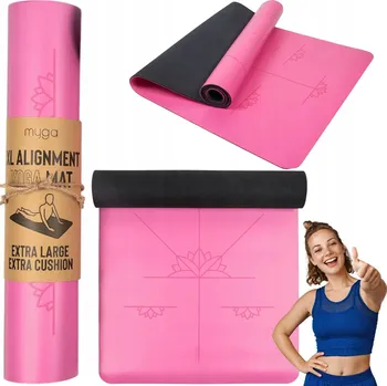 podložka na cvičení Podložka na jógu myga - Alignment 6mm XL - růžová