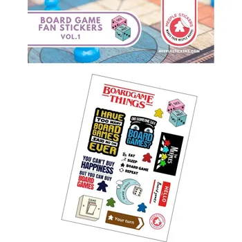 Příslušenství k deskovým hrám MeepleStickers Samolepky pro fanoušky deskových her set 1