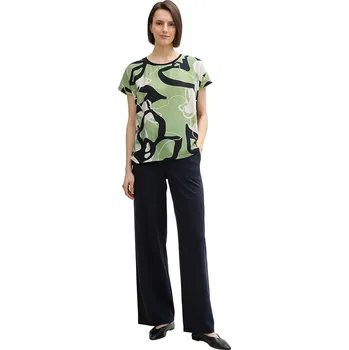 Dámské oblečení Tričko Tom Tailor Grün/ Schwarz 5964465 S