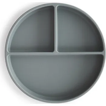 Mushie - Silikonový talíř s přísavkou Barva: Stone