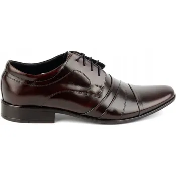 Pánské polobotky Pánské společenské boty k obleku z přírodní kůže POLSKÉ 201 41