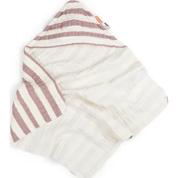 Done by Deer Osuška s kapucí Stripes GOTS - růžová