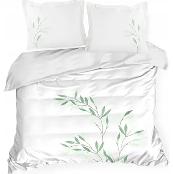 Povlečení SADA POVLEČENÍ ZE SATÉNOVÉ VYŠÍVANÉ 100% BAVLNY 220 X 200 CM BÍLÁ