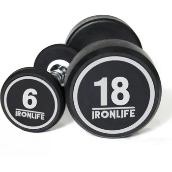 Sada pogumovaných jednoručních činek IRONLIFE 6-18 kg
