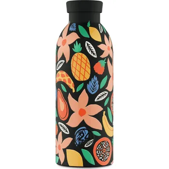 24Bottles, Termoláhev Clima, květinový tropický vzor, černá, 500 ml - Formadore