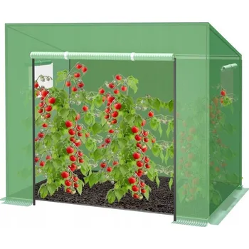 Skleník SKLENÍK NA RAJČATA ZELENÝ 200 x 77 x 168/146 cm