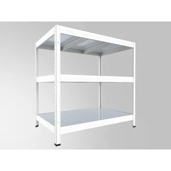 Dílenský regál Kovový regál do garáže Biedrax 45 x 90 x 90 cm, bílý - 3 police pozink