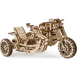 Ugears 3D dřevěné mechanické puzzle UGR-10 Motorka (scrambler) s vozíkem