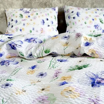 Povlak na polštářek Krepový povlak na polštář 70x90 - Zahradní kvítí II.jakost Zapínání: zip