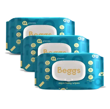 3x vlhčené splachovatelné ubrousky (64 ks)