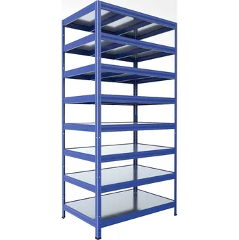 regál Kovový regál do domácnosti Biedrax 60 x 90 x 210 cm, modrý - 8 polic pozink