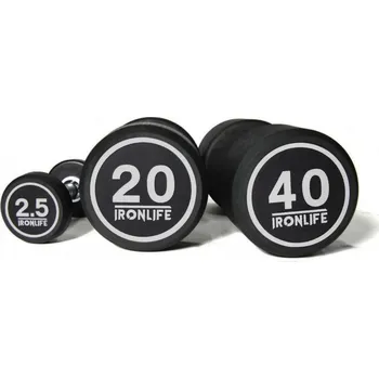 Sada pogumovaných jednoručních činek IRONLIFE 2,5-40 kg