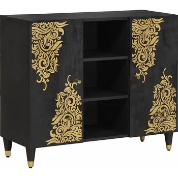 Televizní stolek vidaXL Servírovací skříň Černá 90 x 33 x 75 cm Masivní mangové dřevo [4018836]