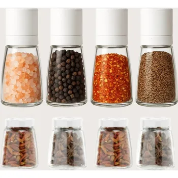Dóza na potraviny Skleněné dózy na koření 4ks 190ml, sklenice s víčkem 6x8 cm