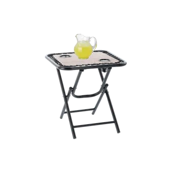 Zahradní stůl SKLÁDACÍ TURISTICKÝ STŮL 50 x 50 x 50 CM S DRŽÁKY NA NÁPOJE HNĚDÝ *2746