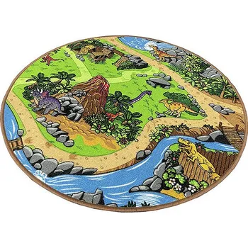 Koberec Vopi Dětský koberec s dinosaury kruh 100 cm