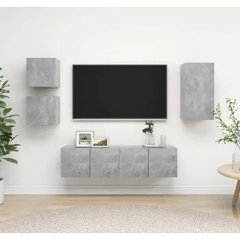 Obývací pokoj vidaXL 5dílný set TV skříněk kompozitní dřevo [3078695] Barva: Betonová šedá