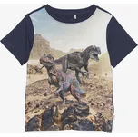 Minymo - Chlapecké tričko s krátkým rukávem - Tmavě modrý dino Velikost: 92