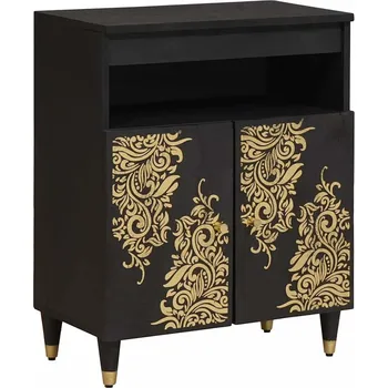 Televizní stolek vidaXL Servírovací skříň Černá 60 x 33 x 75 cm Masivní mangové dřevo [4018833]