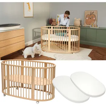 Dětská postýlka STOKKE Sleepi Postýlka V3 Natural + matrace a prostěradlo