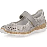 Dámská Dámské baleríny RIEKER N4299-90 šedá S6 N4299-90 METALLIC F/S6 40