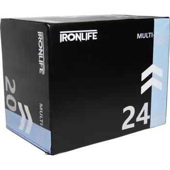 Plyometrický pěnový blok IRONLIFE Soft Plyo Box 75 x 60 x 50 cm, černý