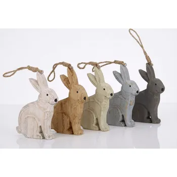 Věšák AKCE Sada 5 závěsných sedících zajíčků SIMBA II.jakost