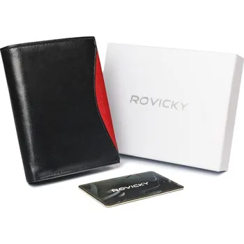 Peněženka Peněženka z přírodní lícové kůže bez zapínaní Barva: Černá - Červená