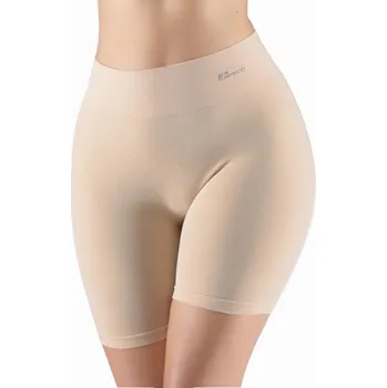 Dámské spodní prádlo GINA dámské boxerky prodloužené, kratší nohavička, bezešvé, klasické, jednobarevné Eco Bamboo 03019P Barva: béžová, Velikost: L/XL