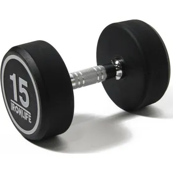 Tyč činky Jednoruční činka pogumovaná IRONLIFE 15 kg