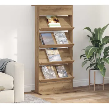 Obývací pokoj vidaXL Regál na časopisy s policí Artisanový dub 70 x 41 x 156 cm [899526]