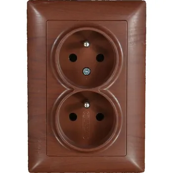 Elektrická zásuvka Visage Dvojzásuvka, E (francouzská), termoplast, hnědá&nbsp;5001032116381
