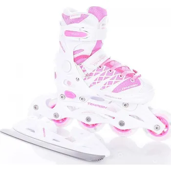 Zimní brusle Tempish CLIPS GIRL DUO roztahovací brusle růžovo-bílé