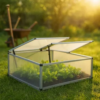 Skleník Wiltec Double Cold Frame skleník z hliníku, 100 x 120 x 40 cm - 4 křídla