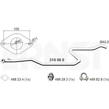 Auto-moto Výfuková trubka ERNST 310000