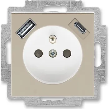 Elektrická zásuvka ABB Levit 5569H-A32357 18 Macchiato/bílá